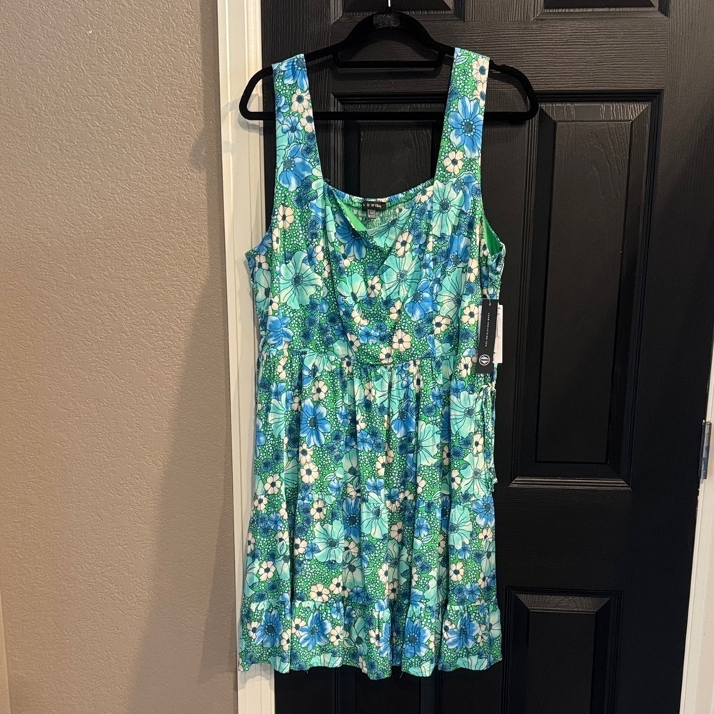 As U Wish Blue Floral Midi Dress